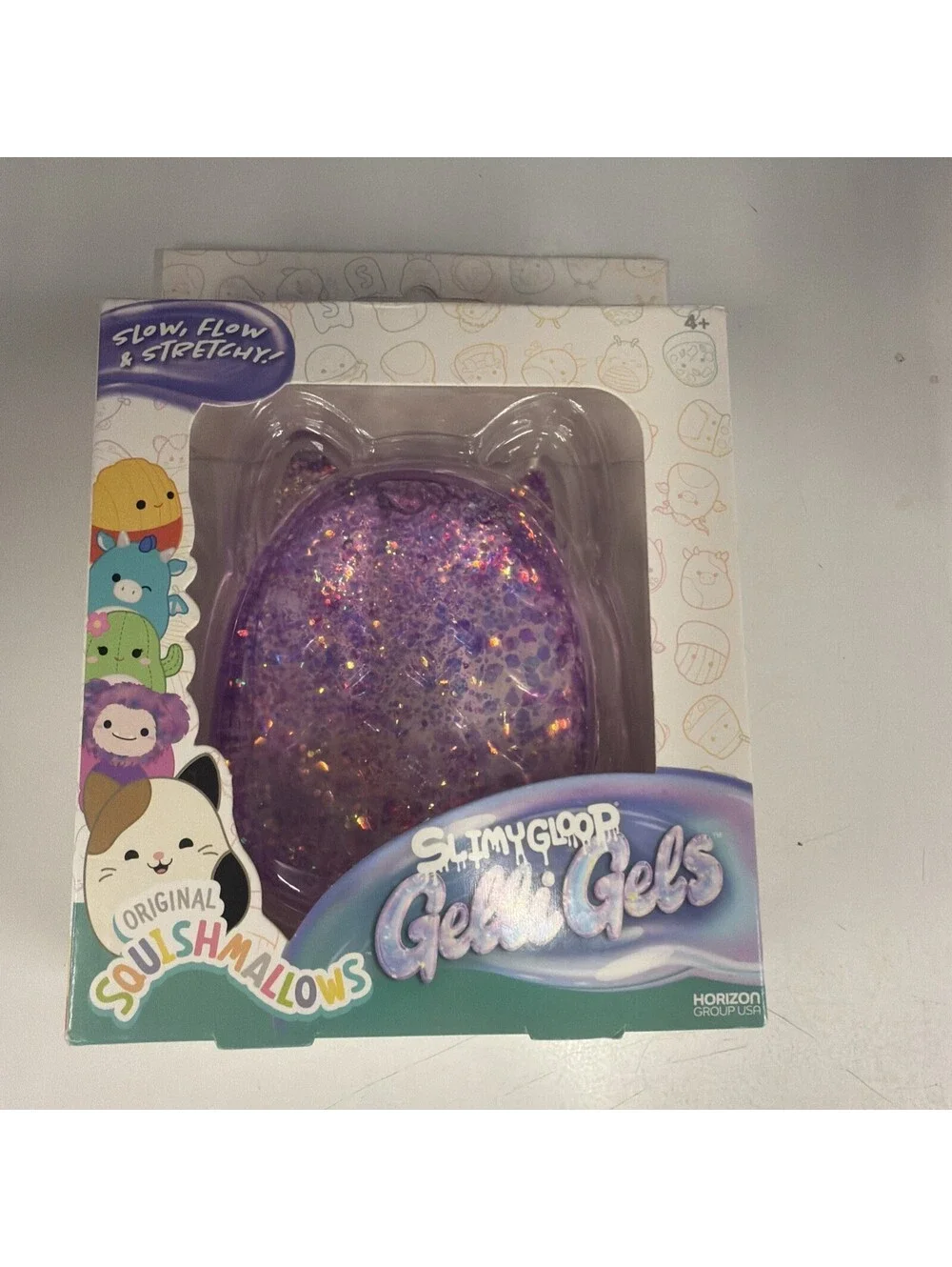 Squishmallows Gelli Gel Glitter Squishy Sensory toy Purple Slow Flow And Stretch